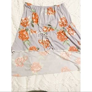 Strapless floral shirt